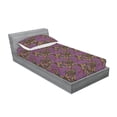 thumbnail image 2 of Rose Pattern Fitted Sheet & Pillow Sham Set, Botany Feelings Earth Tones Leaves and Dreamy Flowers Vintage Art, Decorative Printed 2 Piece Bedding Decor, Twin, Pale Purple Sand Brown, by Ambesonne, 2 of 2