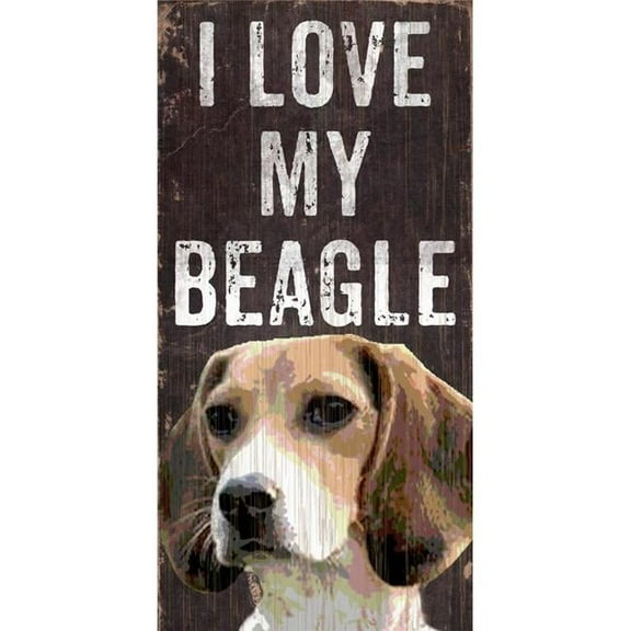 Pet Sign Wood I Love My Beagle 5"x10" - Special Order