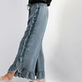 thumbnail image 4 of Fjofpr 50% off Clear!Womens Jeans Flare Legs Wide Leg Jeans Woman Ladies' Denim Ruffled Flared Pants, 4 of 7