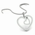 thumbnail image 6 of Auory Pretty Double Heart White Gold Plated Pendant with Studded Moissanite for Women, 6 of 8