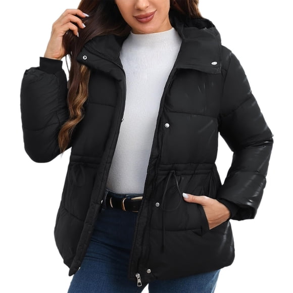 iHPH7 Womens Puffer Jacket Warm Clothes for Women Long Puffer Coat Women Warm Winter Coats for Women Puffy Jackets Women Long Puffer Jacket Womens Warm Jackets for Women Black M