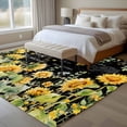 thumbnail image 4 of Black Sunflower Area Rugs 5'x8', Washable Small Throw Rugs for Classroom Bedroom, Summer Eucalyptus Botanical Floral Indoor Outdoor Rug Non-Slip Low Pile Carpet Runner Reversible Floor Mats, 4 of 8