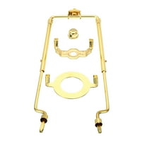 Uxcell 8 9 10 11 Inch Lamp Harp Kit with Finial, 1 Set Adjustable Lamp Shade Holder with 3/8 IP E26 Light Base, Gold