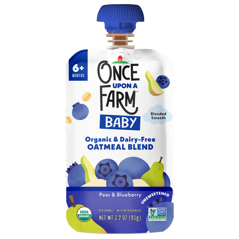 Once Upon a Farm Organic Refrigerated Baby Food Oatmeal Pear