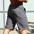 thumbnail image 5 of JTSRKL Men's Flat Front Dress Shorts Solid Zip Fly Button Elastic Waist Stretch Bottoms Quick Dry Business Golf Daily Sports Wear Short Pants Dark Gray S, 5 of 8