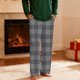 thumbnail image 4 of Pantalones de pijama largos para hombre, informales, con estampado a cuadros, holgados, deportivos, elásticos, rectos, vintage, con bolsillos, 4 of 9