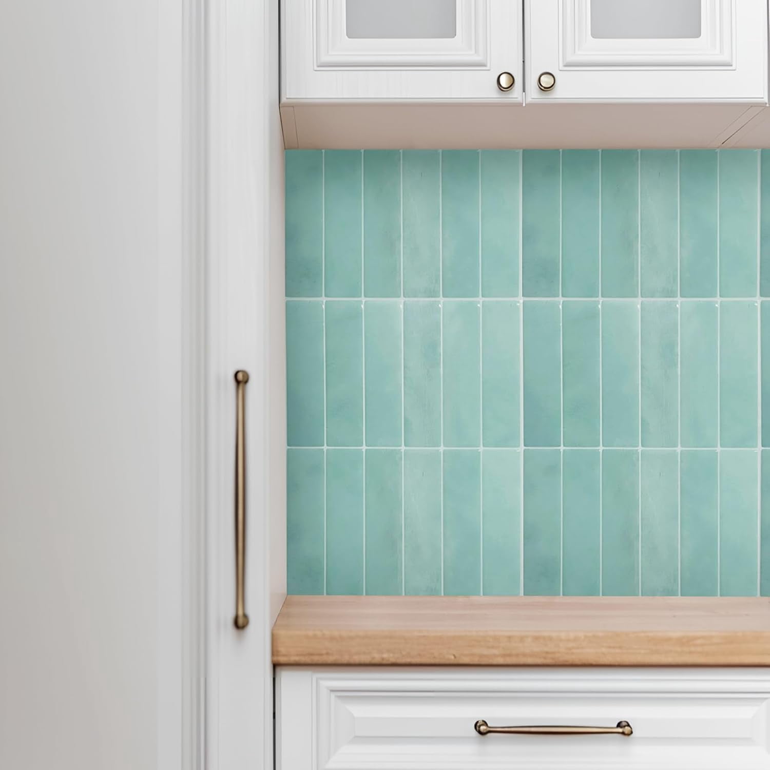 Select 5 Pack Peel and Stick Backsplash Subway Tiles, Extra Thick 3D Wall Panels, Heat & Water Resistant, Easy DIY Kitchen, Bathroom, Laundry, Fireplace & Rental Home Wall Décor (12 x 12 in), Mint