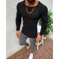 thumbnail image 1 of Suéter de hombre de color sólido con cuello redondo y manga larga ajustado de otoño e invierno de Europa y Estados Unidos, 1 of 6