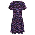 thumbnail image 5 of Dachshund, Lavender, Rose And Fuchsia Short Sleeve Dress Women Summer Evening Dresses Ladies Sundress, 5 of 7