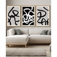 thumbnail image 2 of SHENIFY Black and White Lines Abstract Wall Art 16x24in3pcs Natural Framed Ink Wash Minimalist Canvas Painting Artwork, 2 of 5