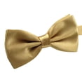 thumbnail image 2 of Trayknick Bow Tie Solid Color Wear Easily Polyester Adjustable Bow Tie Pre Tied for Formal Occasions Gold, 2 of 13