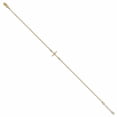 thumbnail image 2 of 14 Karat Polished CZ Cross Anklet, 2 of 4