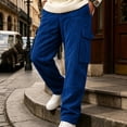 thumbnail image 5 of Loose Cargo Pants for Men,Straight Leg Casual Wide Leg Trousers with Multi Pockets for Hiking and Traveling, 5 of 7