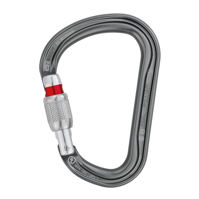 Mosquetón Petzl William, tamaño grande, con forma de pera