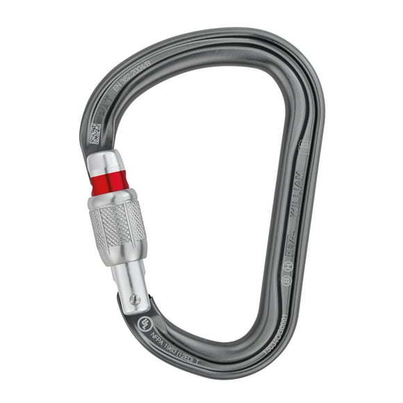 Mosquetón Petzl William, tamaño grande, con forma de pera