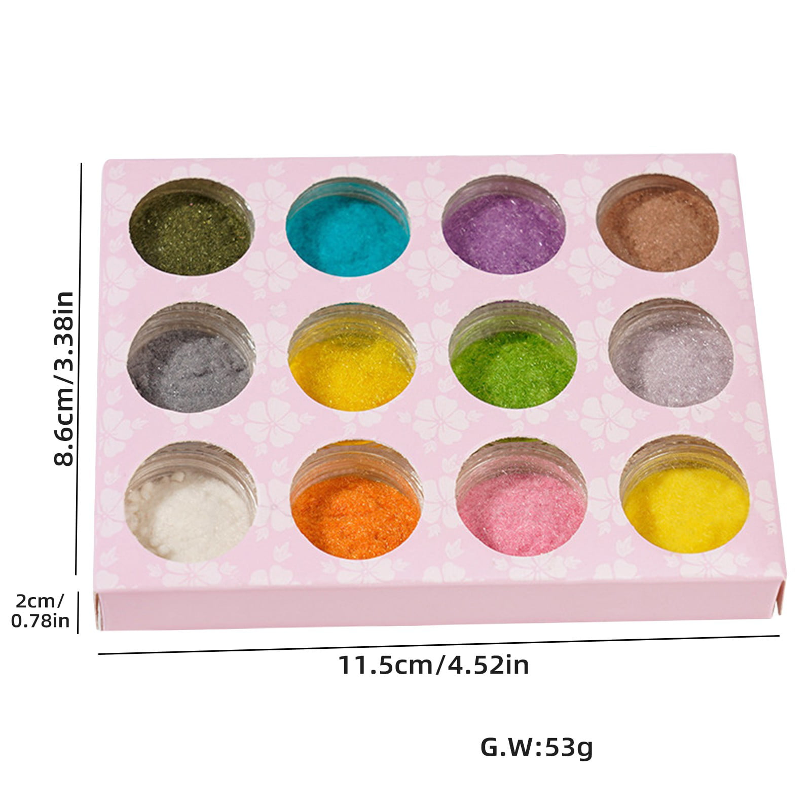 Pjtewawe nail powder 6 colors set nail powder loose pastel foil