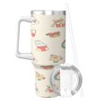 thumbnail image 2 of Regalos personalizados de Feliz Navidad para vasos de 40 oz con asa y pajita - Taza de café de viaje de acero inoxidable con tapa - Regalos ideales para mujeres, niñas y niños en cumpleaños y Navidad, 2 of 8