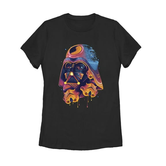 Women's Star Wars Psychedelic Darth Vader Graphic Tee Black 2X Large