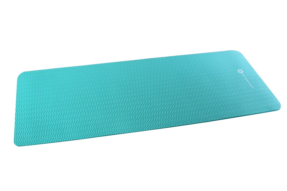 Gymenist Thick Exercise Yoga Floor Mat Nbr 24 x 71 Inches, Great for Camping, Cardio Workouts, Pilates, Gymnastics, Carrying Strap Included (Teal)