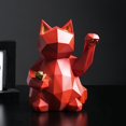 thumbnail image 3 of Rongfmy Cat Decor Dog Sculptures Abstract Animal Figurines Geometric Surface Resin, 3 of 9