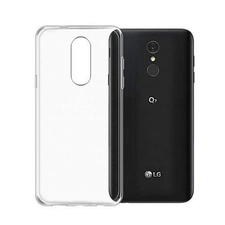 LG Q7, Q7+, Q7 Plus - Phone Case Slim Thin Hybrid Candy Silicone Rubber Gel Soft Protective Case Cover CLEAR Transparent