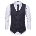 thumbnail image 4 of Lyinloo Men Woolen Double-Breasted Vest Suit Retro Business Waistcoat, 4 of 4