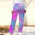 thumbnail image 2 of Simua Women's Tie-dye Printed Wide Leg Pants Elastic Waist Side Pocket Casual Trousers S-XXL Lounge & Outdoor Pants, 2 of 5