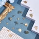 thumbnail image 3 of 10 piezas de aretes planos y redondos chapados en oro de 24 quilates, de acero inoxidable 304, sin aros., 3 of 8