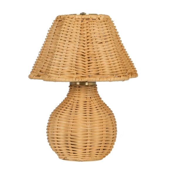 BBilaBu 9 Inch Rattan Rechargeable Portable Lamp,Cordless Table Light for Indoor Outdoor, for Garden Patio Home Decor