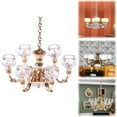 thumbnail image 2 of LYINGF 1/12 Miniature Dollhouse Chandelier Lighting - Hanging Ceiling Decor for Model House DIY Crafts, Detailed Victorian-Style Mini Chandeliers with Crystal Bead Decor, 2 of 7