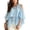 Light Blue #25, variant on Chiffon Cold Shoulder Tops for Women Layered Ruffle Flowy 3/4 Sleeve Tees Casual Summer lightweight Comfy Blouses