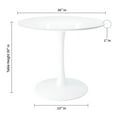 thumbnail image 2 of Aron Living Rose Contemporary 36" Mid-Century Wood Top Dining Table in White, 2 of 7