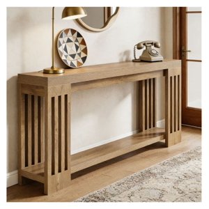 Console Table Farmhouse Sofa Table with Storage 70.9” Extra Long Entryway Table