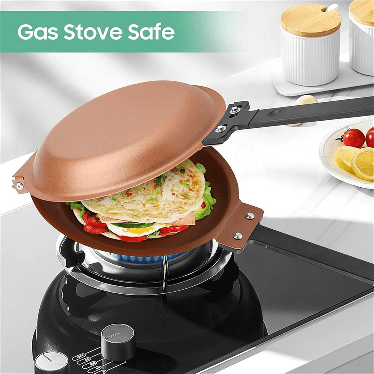 Cake Pan Mexican Folding Non-Stick Frying Double-Sided Breakfast Gold