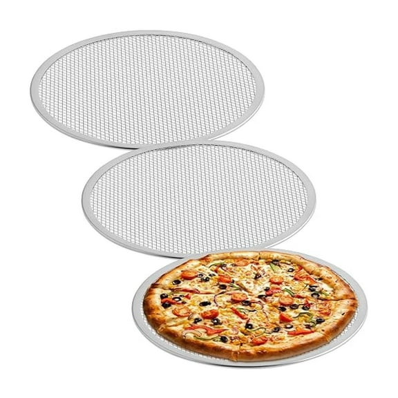 Aluminum Pizza Screens 18-Inch, 3-Pack - Pizza Baking Tray for Crispy Crusts - Commercial Grade for Pizzeria, Restaurant & Home Use