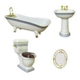thumbnail image 3 of 4pieces 1:12 Miniature Dollhouse Bathroom Set - Bathtub Toilet Sink Mirror, 3 of 6