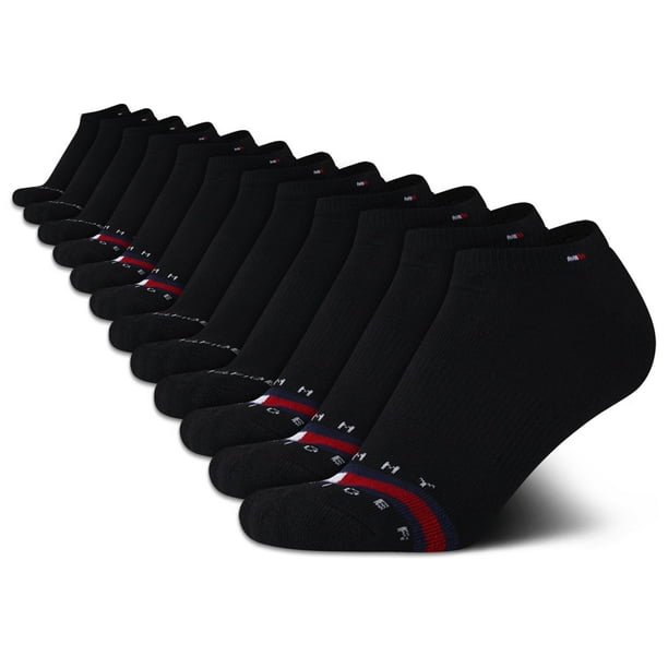 Calcetines Tommy Hilfiger No Show para mujer, paquete de 12, tallas 4-10, color negro