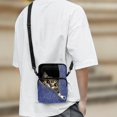 thumbnail image 3 of FUIALDOLG Peeking Tabby Cat Design Cell Phone Bag Case Stretch Polyester Crossbody Bag for Women, Lightweight Portable Crossbody Purse, 3 of 8