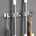 thumbnail image 1 of Soporte para escobas - 304 gris tres ranuras dos clips Zhivalor WLJ-0651, 1 of 5