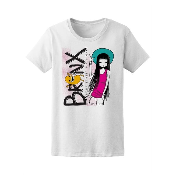 Cute Girl Bronx Street Division T-Shirt Women -Image by Shutterstock, Female XX-Large