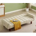 thumbnail image 2 of 73" Accent Convertible Sleeper Sofa Bed, Modern Linen Upholstered Loveseat Sofa Couch with Adjustable Backrest and 5 Legs, 2-Seater Lounge Couches for Living Room, Bedroom, Office, Beige, 2 of 9