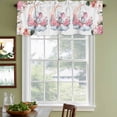 thumbnail image 3 of Elephants Curtain Valances for Windows, Kitchen Valance Window Treatments Panel 2 Pack, Pink Elegant Spring Floral Botanical Rod Pocket Short Curtains for Bathroom Bedroom 60 x 18 Inch, 3 of 8