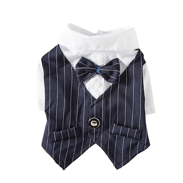 Camisa de vestir creativa, traje de fiesta de boda, moda de primavera y verano, abrigo, ropa adorable para perro, mascota y gato (azul marino, talla M)