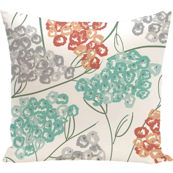 Simply Daisy 16" x 16" Hydrangeas Floral Print Pillow