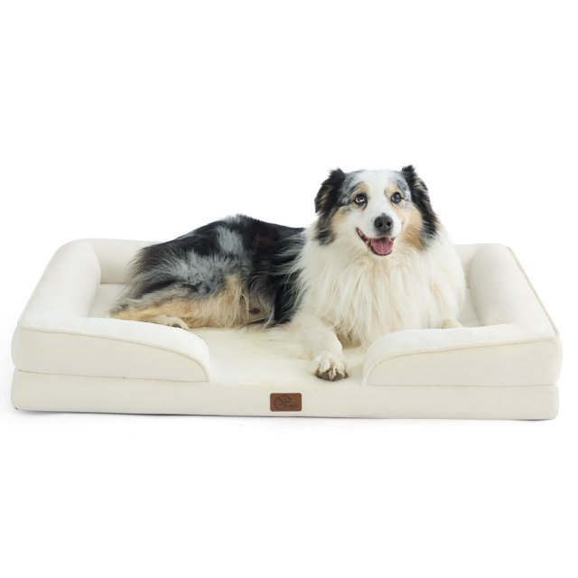 Cama ortopédica para perros Bedsure XL, impermeable, 107 cm, color marfil