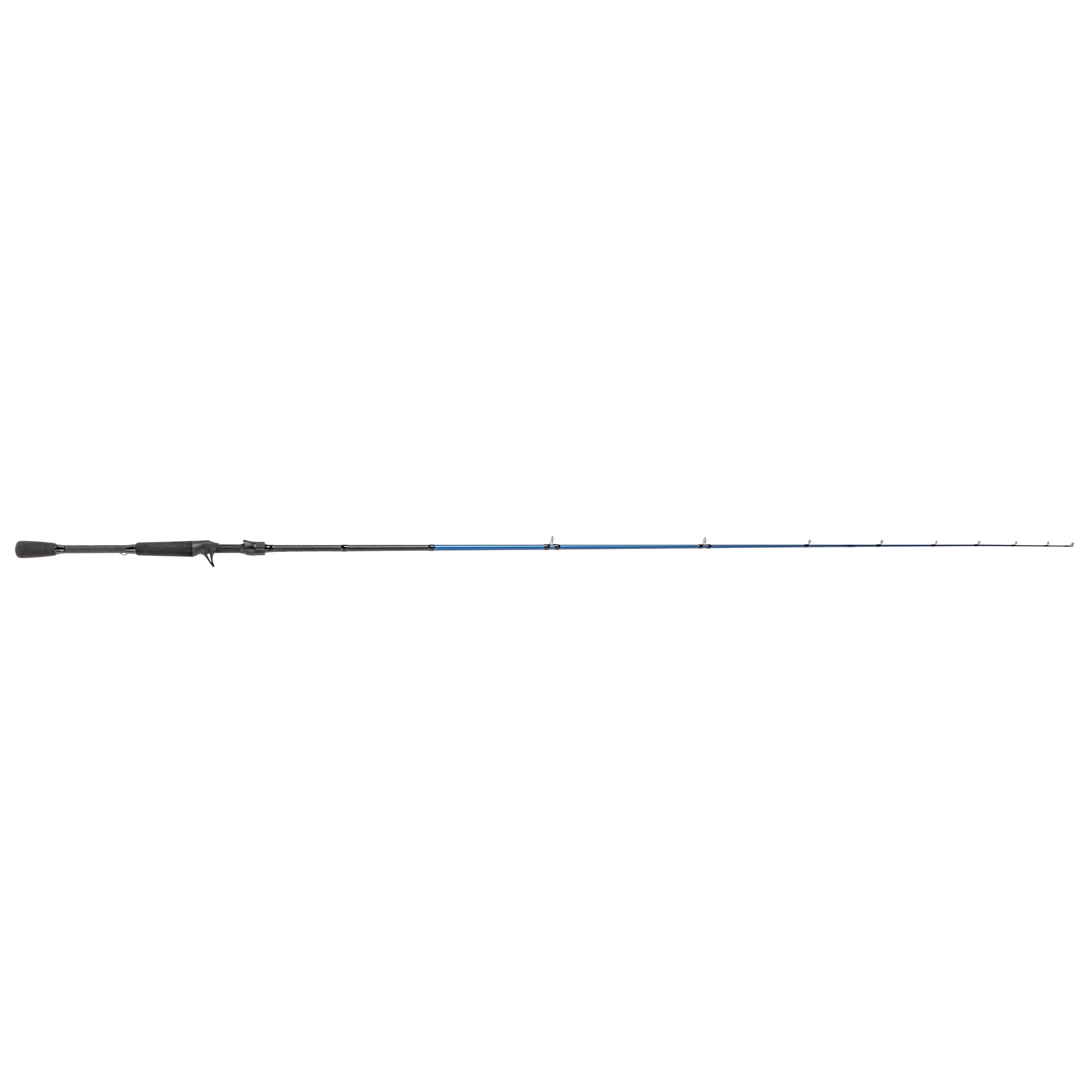 Lew’s American Hero Casting Fishing Rod, 7-Foot 6-Inch 1-Piece, Heavy Power, Fast Action, IM6 Graphite Rod, Stainless Steel Guides and Inserts, EVA Split-Grip, No Foul Hook Keeper, Black/Blue