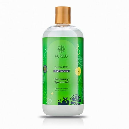 Purelis bubble bath Rosemary, Hypoallergenic Kids Calming Rosemary Bubble Bath to Soothe & Relax. Sulfate Free - 26.5 oz Bubble Bath for Sensitive