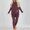 Red, variant on Hueook Womens Sets 2 Piece Outfits Women's Slit Long Sleeve Round Neck Casual Solid Color Suit White S
