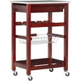 thumbnail image 4 of Pemberly Row Transitional Wood Kitchen Cart with Granite Top in Brown, 4 of 11