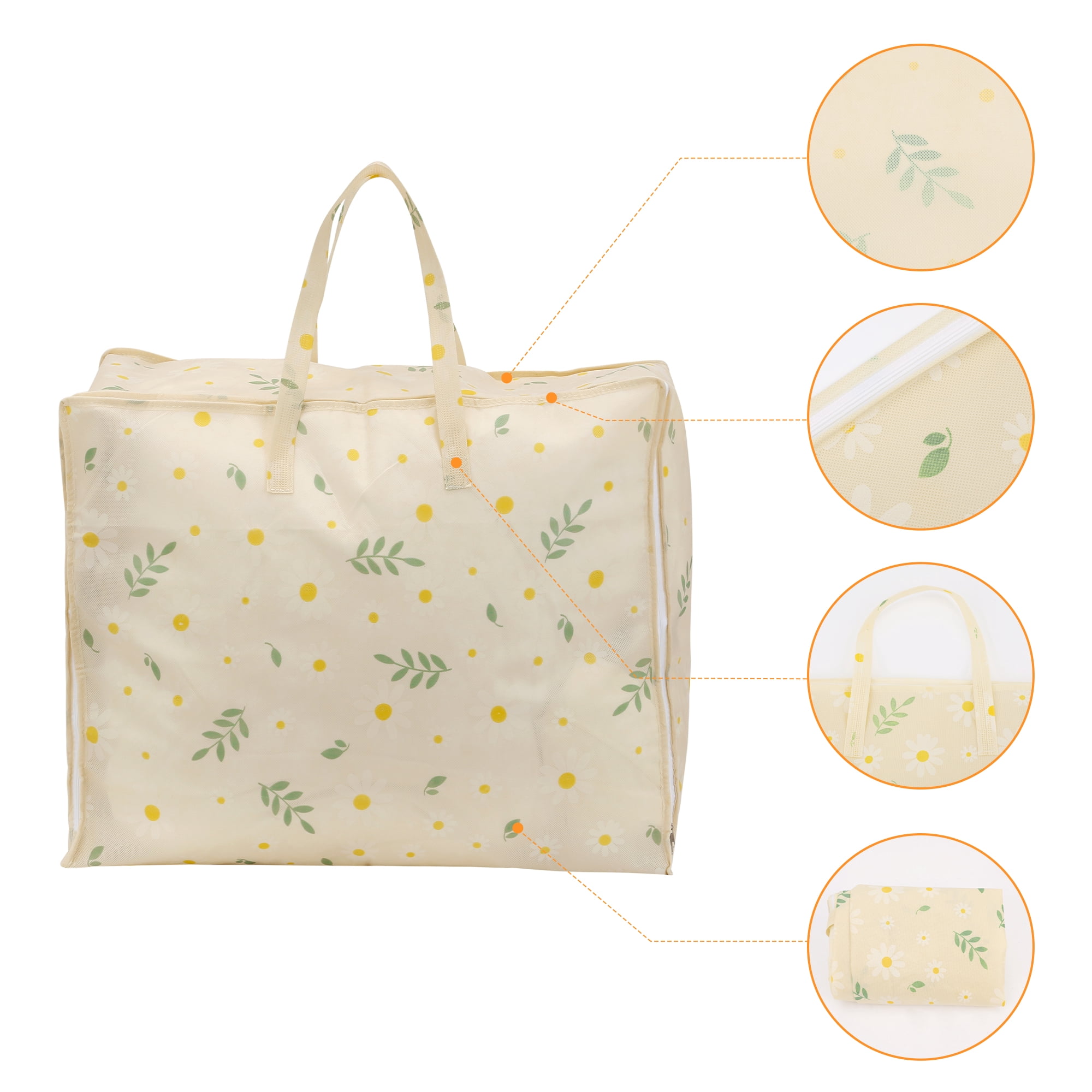 Unique Bargains 1 Pack Clothes Storage Bags Moving Bags Beige 23.5*19.5*10in